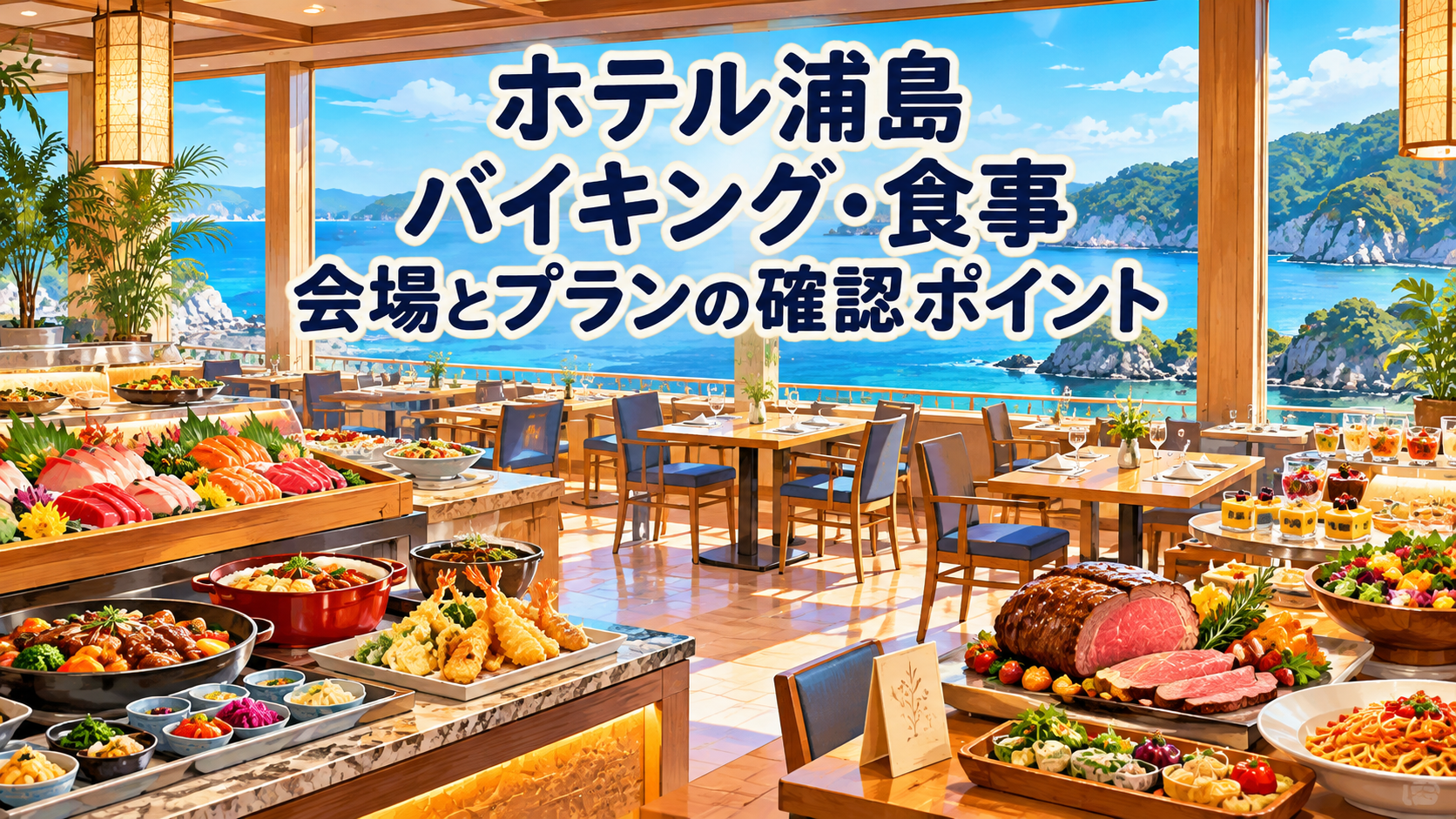 ホテル浦島のバイキング・食事｜会場とプランの確認ポイント