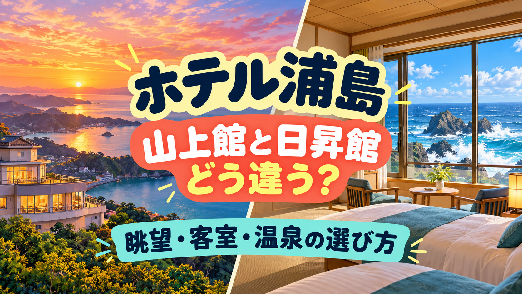 ホテル浦島 山上館と日昇館の違いは？眺望・客室で選ぶポイント