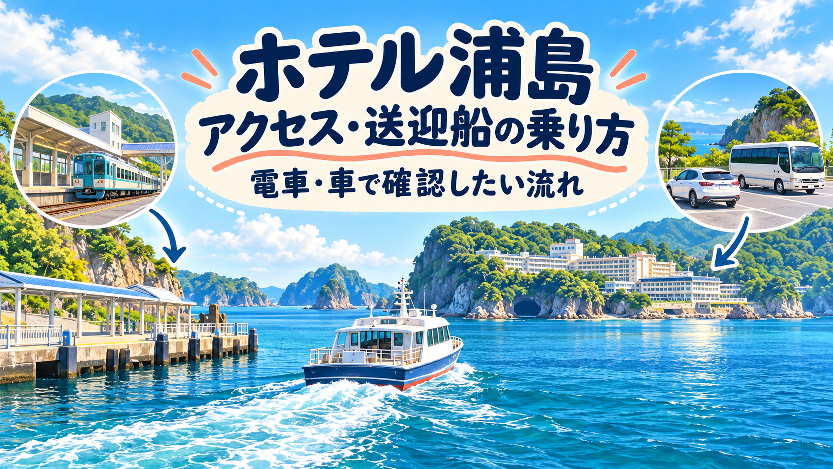ホテル浦島のアクセス・送迎船｜電車と車での行き方