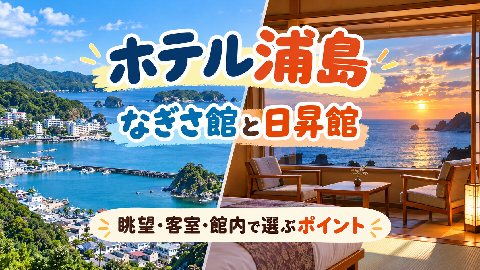 ホテル浦島 なぎさ館と日昇館の違いは？眺望・客室で選ぶポイント