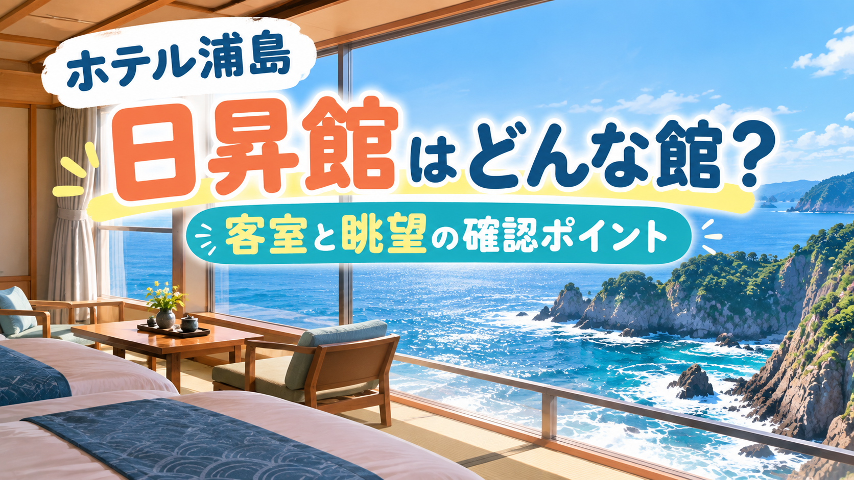 ホテル浦島 日昇館はどんな館？客室と眺望の確認ポイント